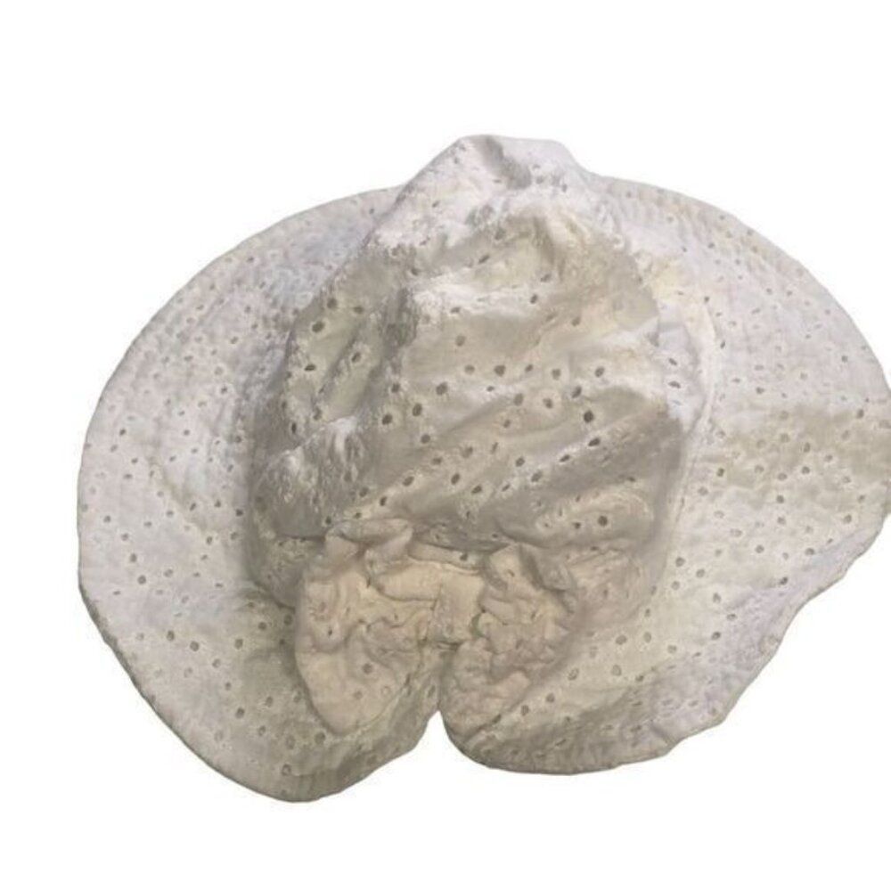 Eyelet Lace White Sun Hat By Wonder Nation One Size Made In China With Bow Detai